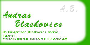 andras blaskovics business card